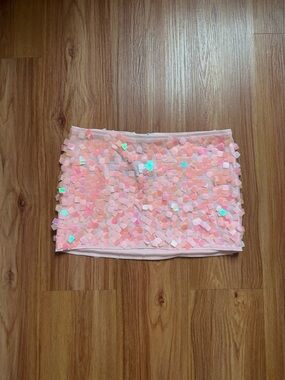 Fashion Nova Pink Sequin Micro Mini Skirt